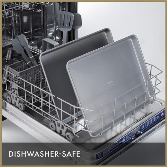 Premium Nonstick Baking Pans Set of 2, 12 x 17 inch, Silverware, Heavy Gauge - Picture 4 of 6